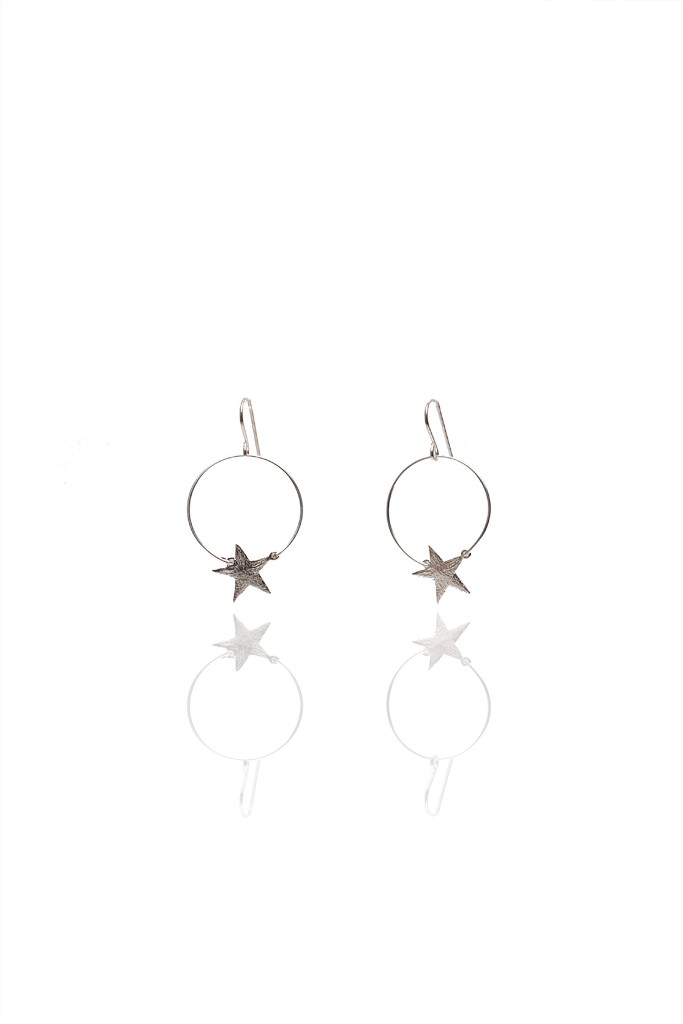 Charm Hoop Star Earrings