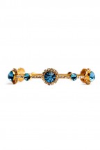 Gold Crystal Bangle with Round Colored Stone