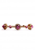 Gold Crystal Bangle with Round Colored Stone