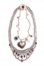 Multi Strand Solid Heart Necklace