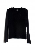 Bow knit Pullover Black