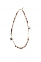 Spike Mid Length Necklace with Gem Stone