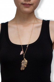 Triple Feather Necklace