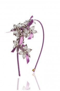 Wildflowers Rhinestones & Satin Leaves