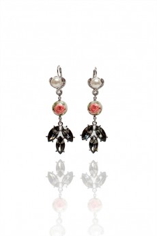 Rose Print Pearl Earrings