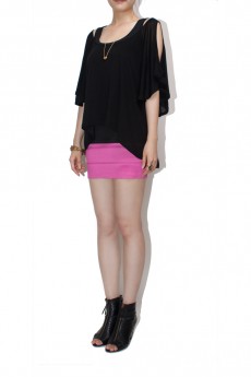 5 Band 3 Elastic Knit High Waist Skirt"