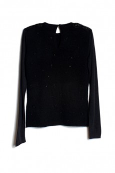 Bow knit Pullover Black