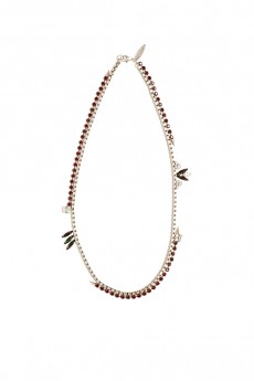 Spike Mid Length Necklace with Gem Stone